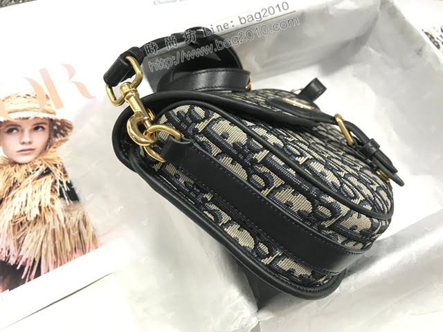 Dior女包 迪奧bobby藍色中號小豬包 Dior肩背斜挎包  dfk1707